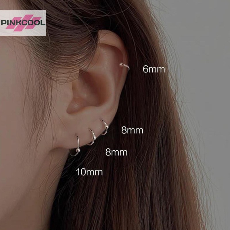 Pinkcool มินิมอล ผู้หญิง ห่วง ต่างหู ขนาดเล็ก กระดูกหู หัวเข็มขัด เครื่องประดับ ที่เรียบง่าย กระดูกหู ต่างหูเล็บ สําหรับผู้หญิง ห่วงหู เครื่องประดับแฟชั่น ขายดี