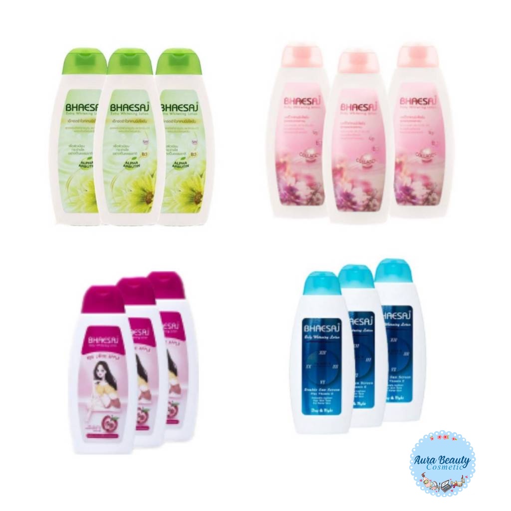 📍 (3ขวด/แพ็ค) Bhaesaj Body Whitening Lotion 250ml. เภสัช บอดี้ไวท์ โลชั่น