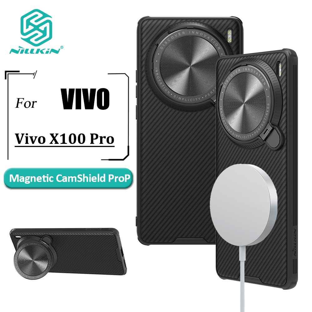 Nillkin CamShield ProP เคสโทรศัพท ์ แม ่ เหล ็ กสําหรับ Vivo X100 Pro / X100s Pro กรณีพลิกสไตล ์ เลนส ์ ป ้ องกัน Hard PC + TPU กันกระแทกปกหลัง