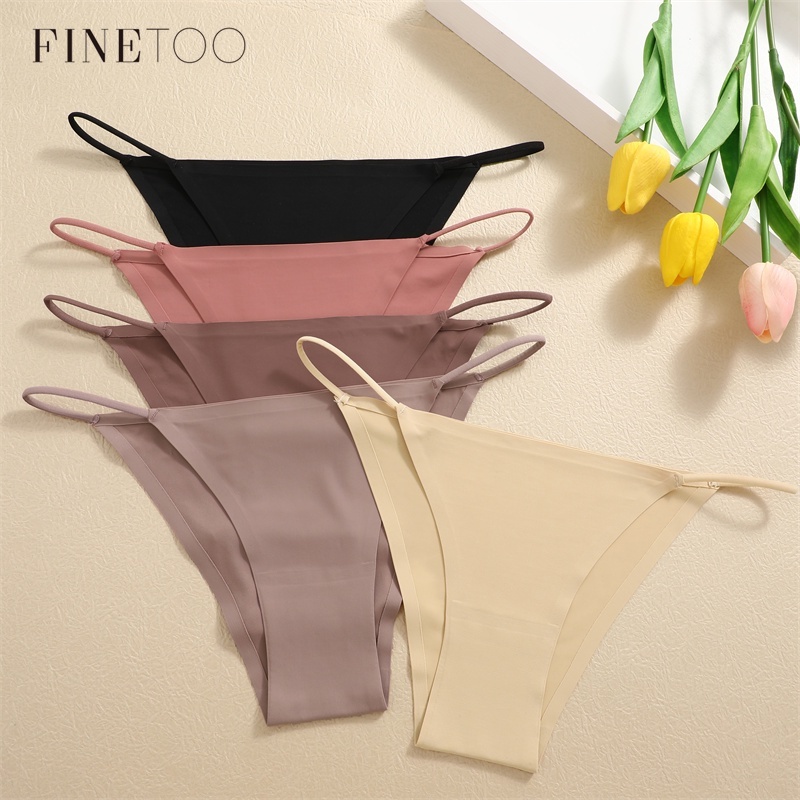 Finetoo กางเกงชั้นใน ไร้รอยต่อ สีพื้น สําหรับผู้หญิง ใส่สบาย