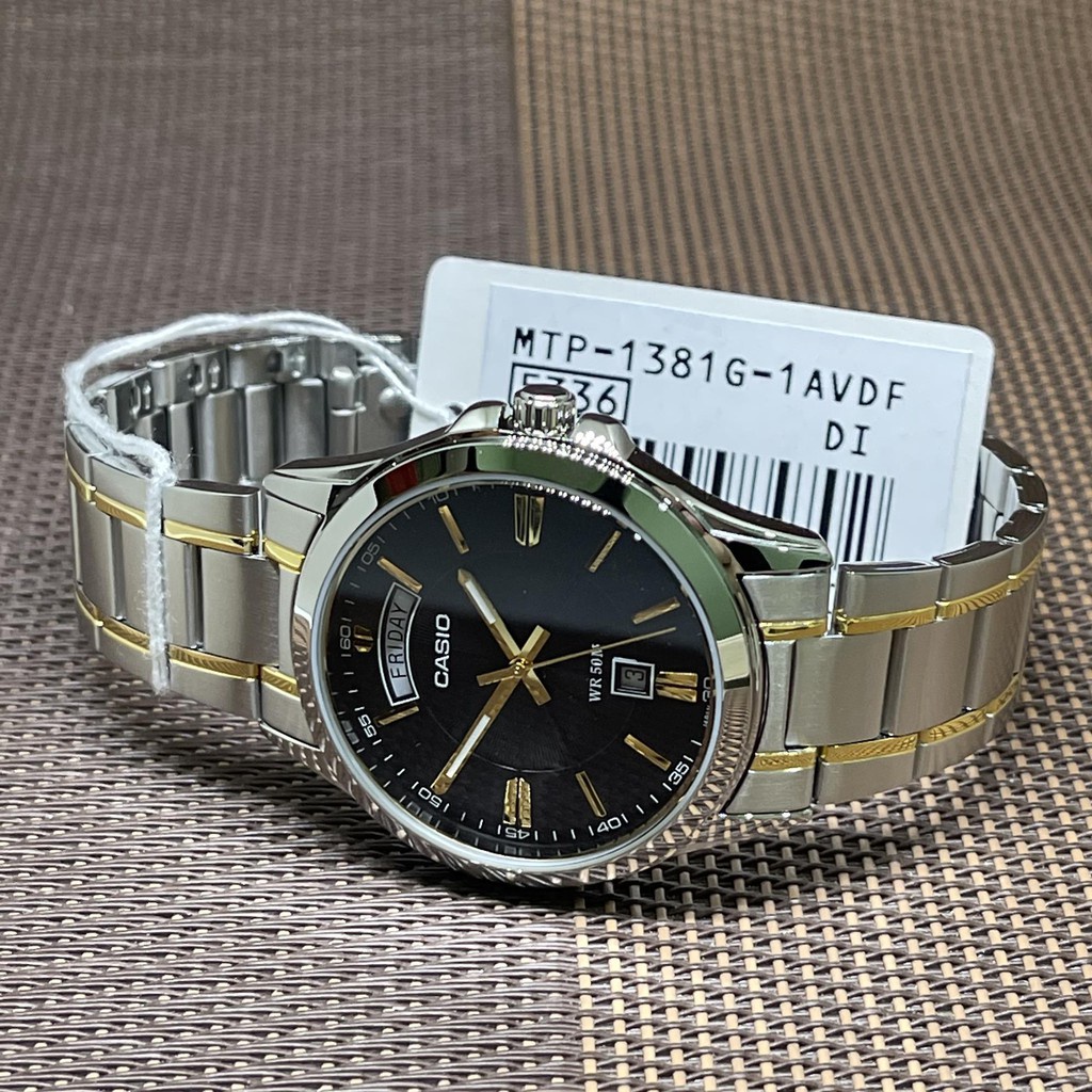 Casio MTP-1381G-1A Two Tone Stainless Steel Bracelet Men's Dress Watch