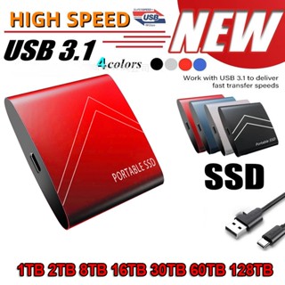 Ssd แบบพกพา 1TB 2TB 8TB 16TB 30TB 60TB 128TB USB 3.1 ความเร็…