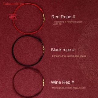 (Takashitree) สร้อยข้อเท้า เชือกนําโชค แฮนด์เมด สีแดง ปรับได้ แฟชั่นคู่รัก สําหรับผู้ชาย ผู้หญิง