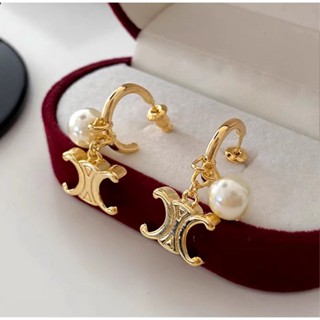 ต่างหู จี้ไข่มุก หรูหรา สไตล์ฝรั่งเศส มินิมอล
