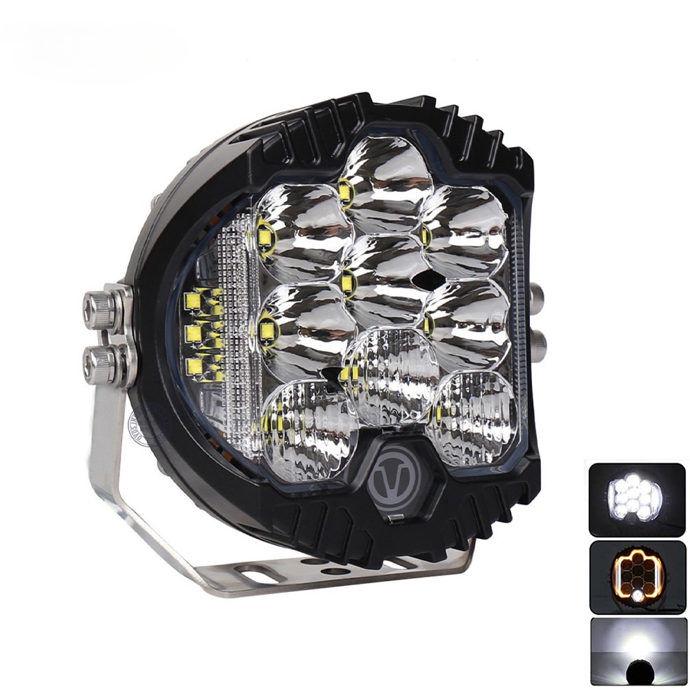1pcs 5 7 นิ้วสีขาว LED ทํางาน W/DRL รถขับรถ LED Light Bar หมอกไฟสําหรับ Jeep Offroad 4x4 รถบรรทุกเรือ SUV UAZ ไฟหน้า