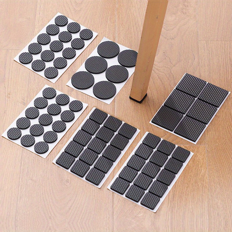 แผ่นยางรองขาเก้าอี้ เฟอร์นิเจอร์ กันลื่น ทรงสี่เหลี่ยม DIY 6 15 ชิ้น ต่อชุด