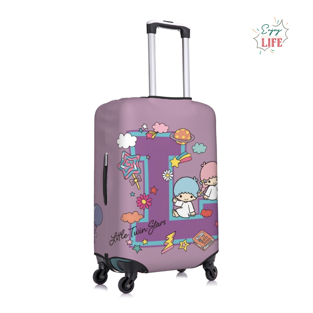 Letter Sanrio Hello Kitty Travel กระเป๋าเดินทาง Protector ยืดหยุ่นป้องกันล้างทําความสะอาดได้กระเป๋าเดินทางเหมาะสําหรับ 18-32 นิ้ว 0049 อะนิเมะของขวัญ