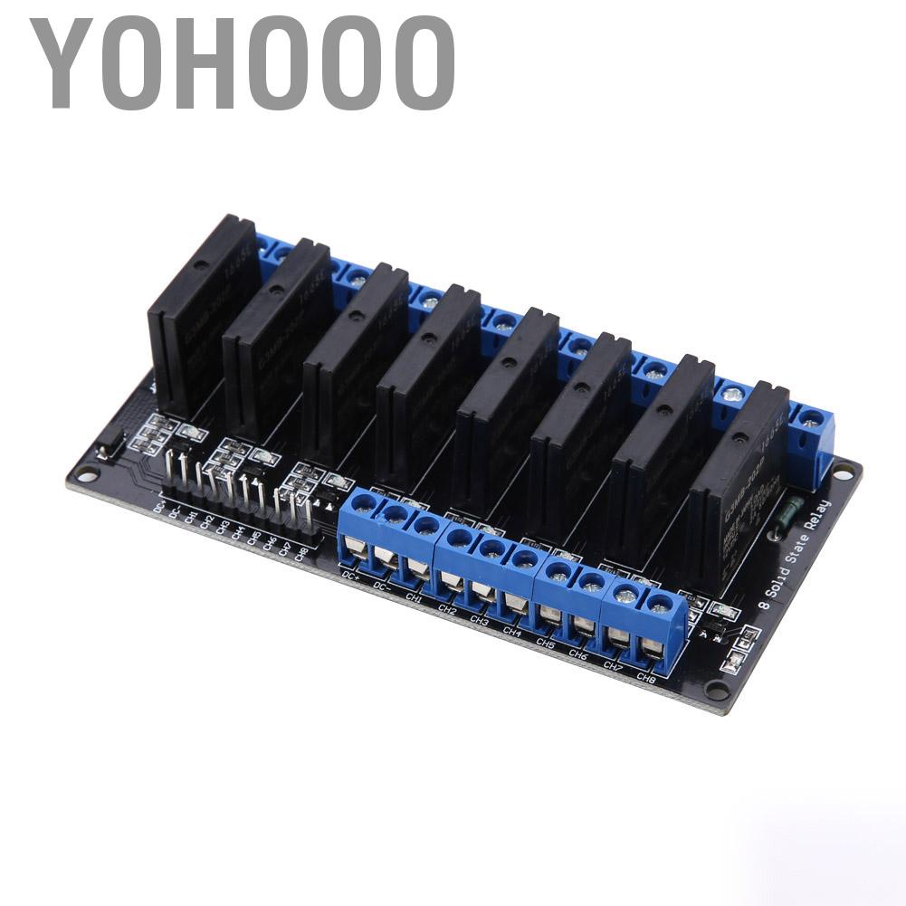 Yohooo 5V 8 Channels SSR Low Level Trigger Solid State Relay Module DC to AC with for DIY Kit
