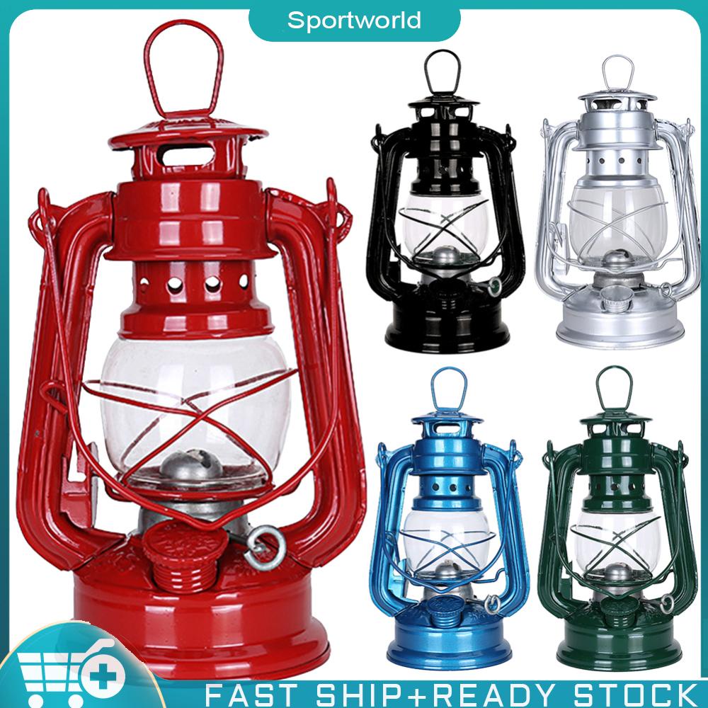 ❀Sportworld【พร้อมส่ง】โคมไฟน้ํามันก๊าด สไตล์วินเทจ พร้อมที่จับ สําหรับตั้งแคมป์ บ้าน ลานบ้าน