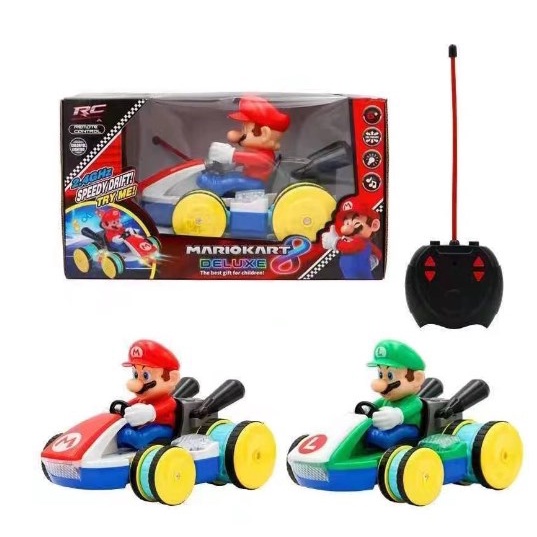 Super Mario Kart 2.4GHz รถบังคับ สี่ทาง รีโมตคอนโทรล มาริโอ้ พี่ชาย ผาดโผน รถ RC รถ ไฟเพลง