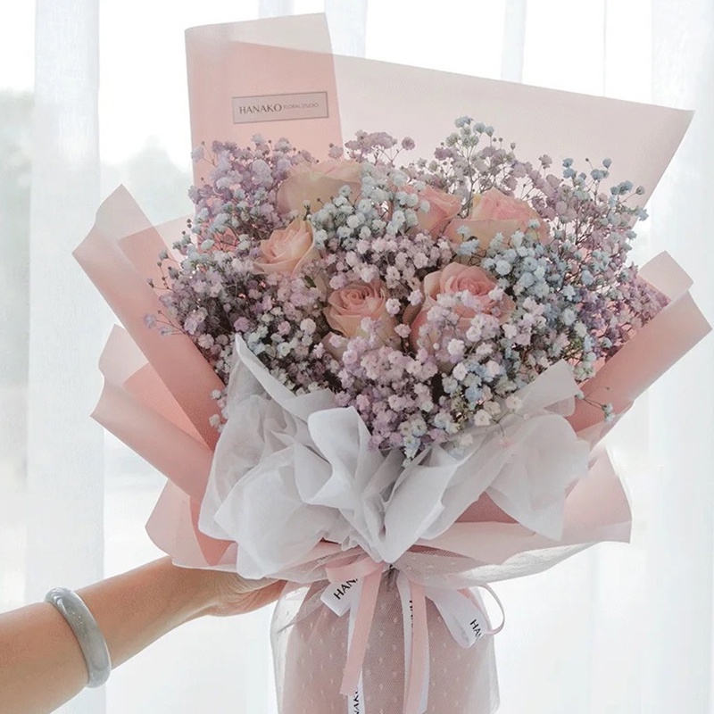 กระดาษห่อดอกไม้สีทึบกระดาษบรรจุดอกไม้กันน้ําอุปกรณ์วันวาเลนไทน์ของขวัญวันเด็กผู้หญิง - รูปที่ 3