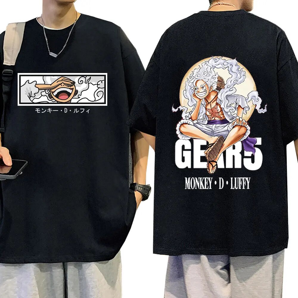 อะนิเมะญี่ปุ่น Luffy Gear 5 Graphic Tshirt Mens Tshirt Cozy Soft Tee Tee Tee