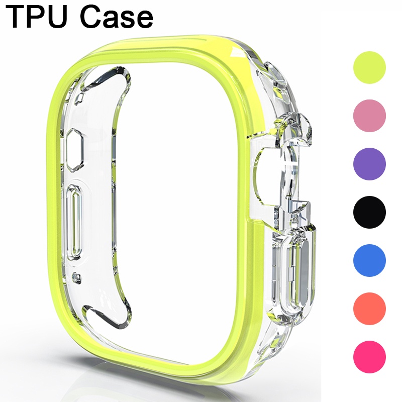 เคสกันชน TPU แบบใส สําหรับ Apple Watch Ultra 2 49 มม. 44 มม. 45 มม. 41 มม. Iwatch Series 9 8 7 6 5 4 3
