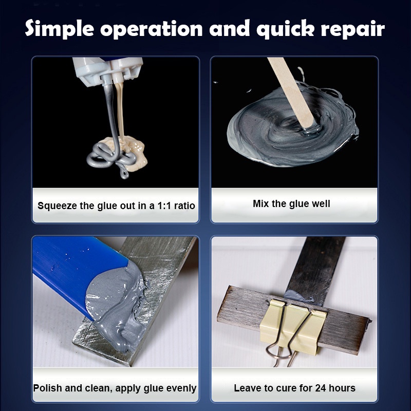 กาวเชื่อมเหล็ก กาวติดเหล็กแรงยึดสูงพิเศษ กาวอีพ็อกซี่ทนความร้อน สําหรับซ่อมแซมโลหะ 50 กรัม 100 กรัม - รูปที่ 7