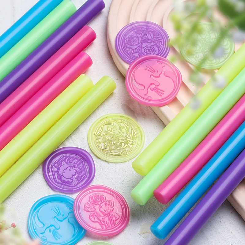 5pcs เรืองแสงขี้ผึ้งปิดผนึกแสตมป์ DIY ของขวัญซองจดหมายเชิญแต่งงานแสตมป์ขี้ผึ้งหัตถกรรมโทนิก