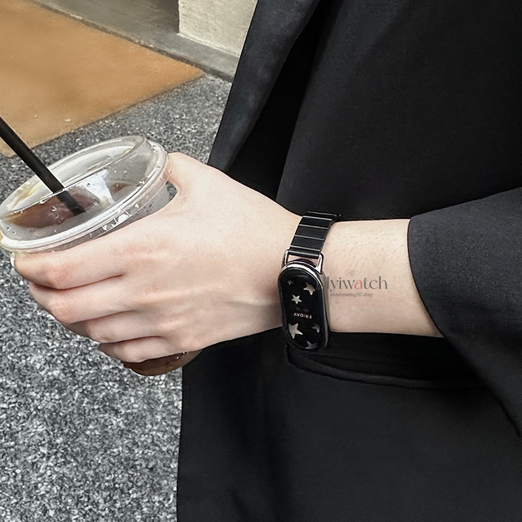 3 สี High-fashion sport สายโลหะสําหรับ Xiaomi Mi Band 10 9 8 7 6 5 3 4 บล็อกออกแบบสร้อยข้อมือแฟชั่น Miband สําหรับ Xiao Mi 9 8 Pro Band - รูปที่ 6