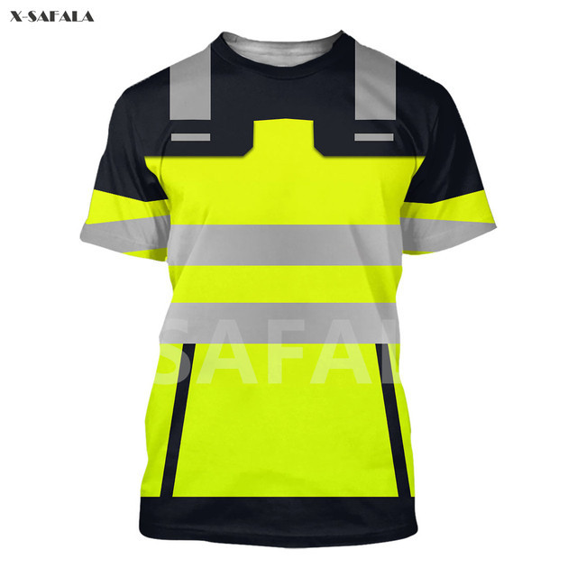 Roofer Lineman เครื่องเชื่อม Trucker Mechanic Non-Work-Uniform All Job Cospaly 3D พิมพ์เสื้อยืดผู้ชา