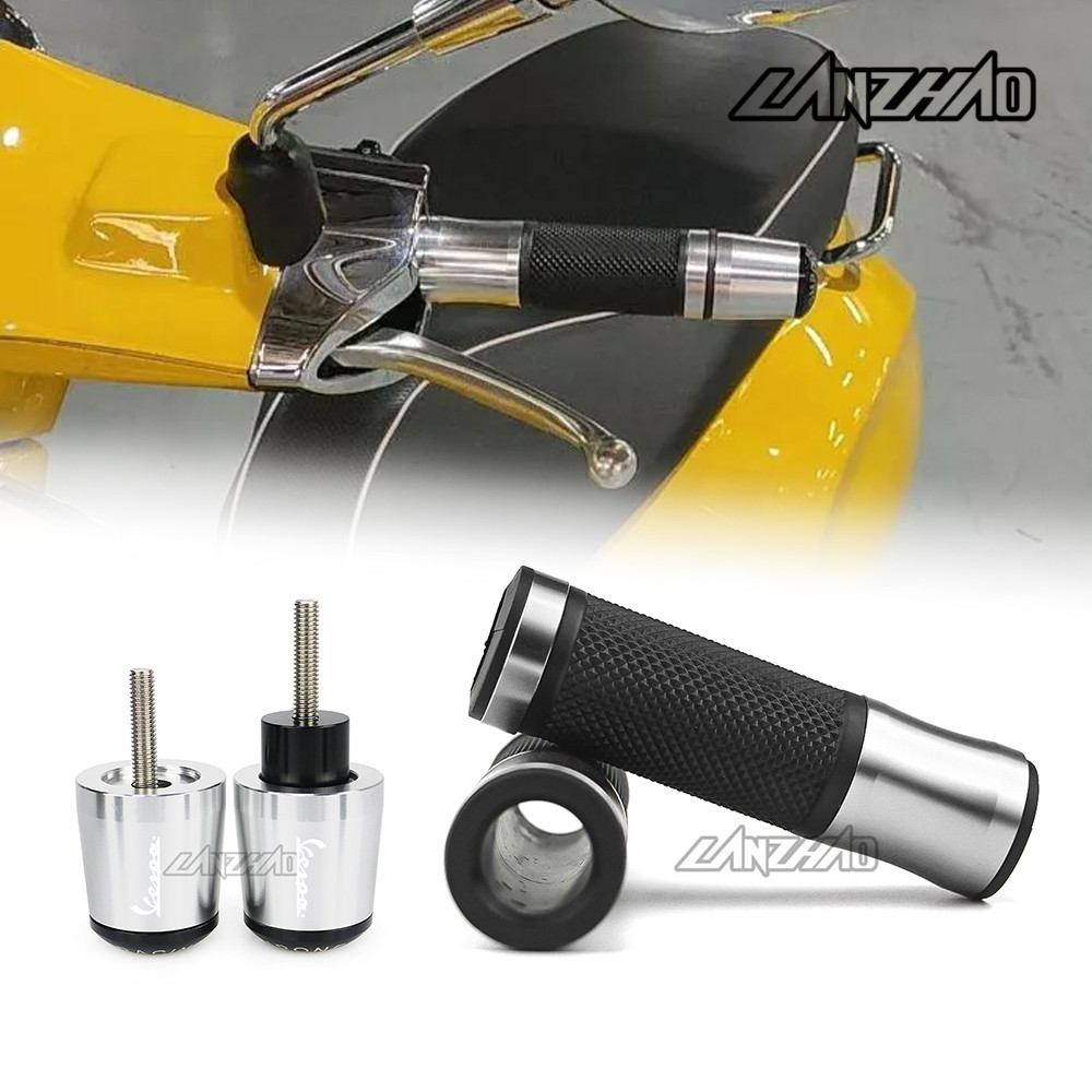 สําหรับ VESPA Sprint Primavera 2024 my24 Silver Hand Grips CNC Handle Bar เจลยาง