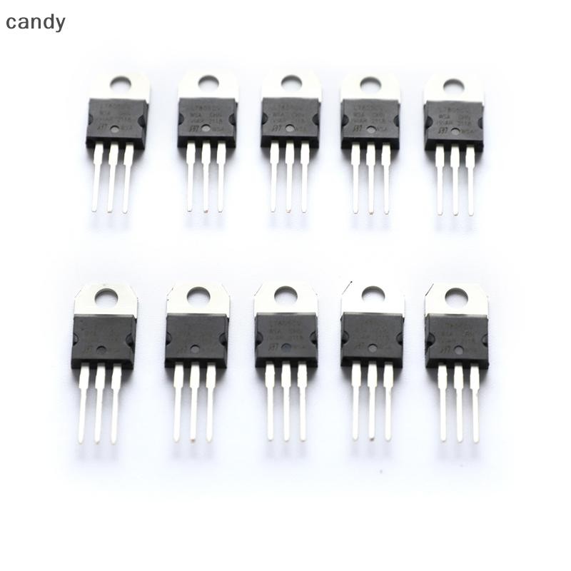 Ndy 10 ชิ้น L7805CV L7805 7805 ตัวควบคุมแรงดันไฟฟ้า IC 5V 1.5A TO-220 ทําในประเทศจีน N