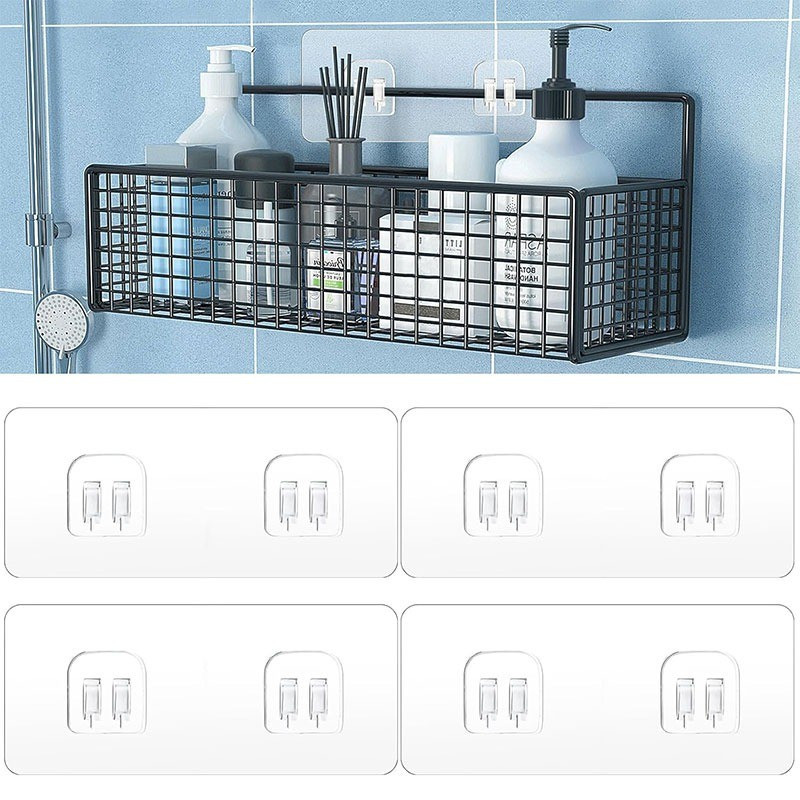 ตะขอโปร่งใสอเนกประสงค์-ตะขอโหลดหนักกาวตนเอง-ห้องครัวห้องน้ําออแกไนเซอร์ชั้นวางตะขอ