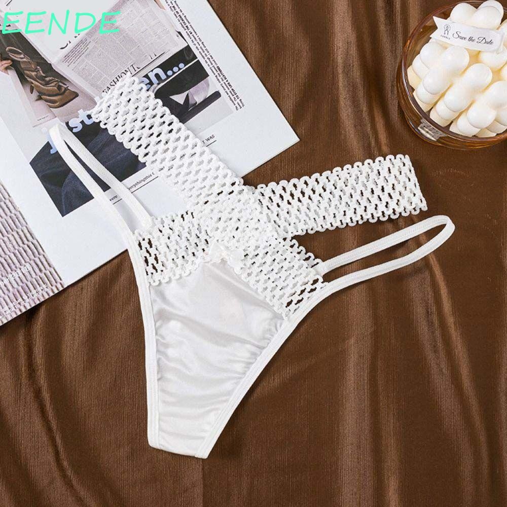 อีเดเด ผ้าไหมซาตินกางเกง,เอวต่ําสไตล์ฝรั่งเศสกลวงออกทอง,ชุดชั้นในที่สะดวกสบายระบายอากาศข้ามสายผู้หญิงตาข่ายกางเกงเลดี้