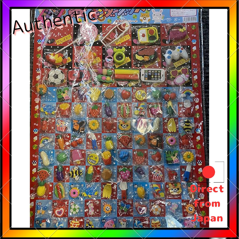 H&m Dream Market Kinder Goods Eraser Lottery [100 ชิ้น + เสริม 6 ชิ้น] หลากสี
