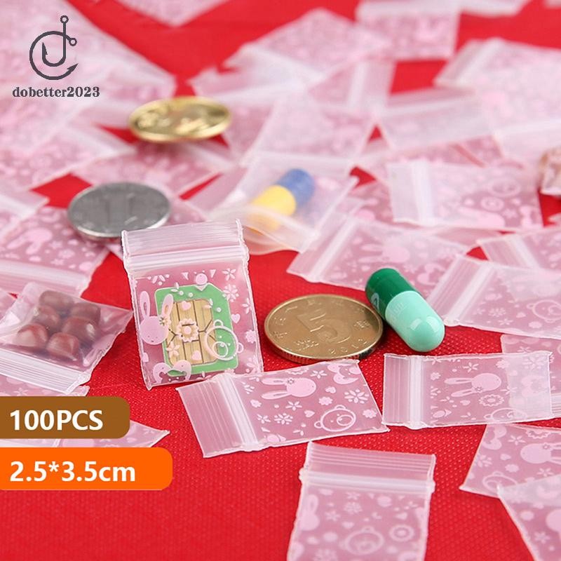 [DB] กระเป๋าใบเล็ก 100 ชิ้น Smile Pattern กระเป๋าเก็บของแบบพกพา ถุงซีลใส Baggie Accessories TH