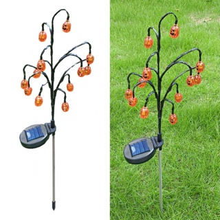 New Arrival~1* Stainless Steel Solar Pumpkin Halloween Pathway Light Outdoor Halloween Decor