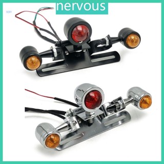 Nerv ไฟท้าย ไฟเบรก LED 12V สีแดง ปรับได้ สําหรับรถจักรยานยนต์ 1 ชิ้น