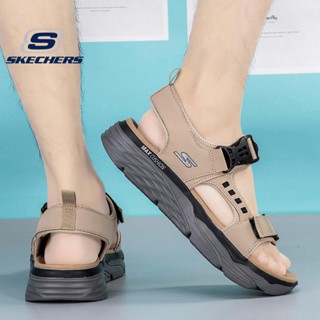 พร้อมส่ง Skechers_ MAX CUSHION รองเท้าแตะลําลอง พื้นหนา ทนต่อการสึกหรอ สําหรับผู้ชาย เหมาะกับการเล่นโยคะ