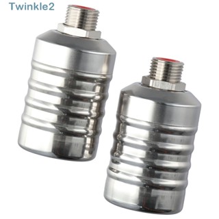 Twinkle ลูกบอลปิดอัตโนมัติ สเตนเลส สีเงิน เกลียวตัวผู้ 1/2 นิ้ว 2 ชิ้น