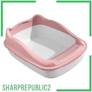 [Sharprepublic2] ถาดกระบะทราย แบบเปิด อุปกรณ์เสริม สําหรับสัตว์เลี้ยง แมว