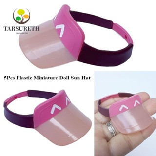 Tarsureth หมวกกันแดดน่ารัก สีชมพู สําหรับตกแต่งบ้านตุ๊กตา 5 ชิ้น ต่อชุด