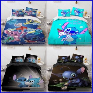 Gp1 ชุดเครื่องนอน ผ้าปูที่นอน ปลอกหมอน ผ้าห่ม ลายการ์ตูนดิสนีย์ Lilo Stitch 3in1 สําหรับบ้าน ห้องนอน PG1