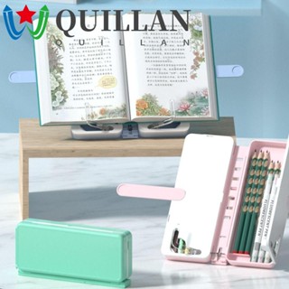 Quillan กล่องดินสอ ขาตั้งหนังสือ แล็ปท็อป น้ําหนักเบา พับได้ เครื่องเขียน การประดิษฐ์ตัวอักษร ระบายสี หนังสือเรียน ที่วางหนังสือทําอาหาร