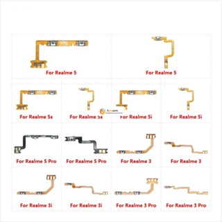 Guoyin- อะไหล่ปุ่มกดสวิตช์เปิด ปิด ควบคุมระดับเสียง สายเคเบิลอ่อน แบบเปลี่ยน สําหรับ OPPO Realme 5 5s 5i 3 3i Pro