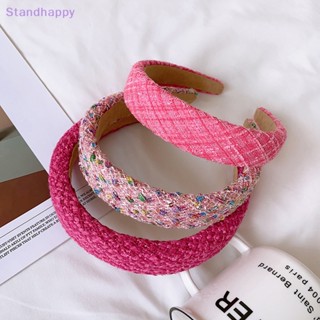 Standhappy ที่คาดผมฟองน้ํา แบบบาง สีชมพูกุหลาบ สไตล์เจ้าหญิง แฟชั่นสําหรับผู้หญิง