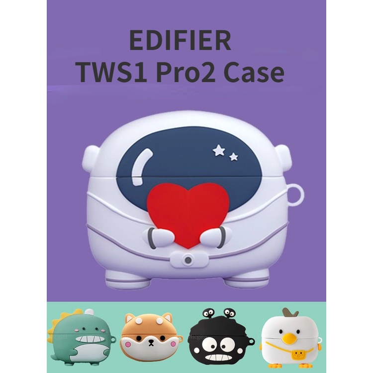 For EDIFIER TWS1 Pro2 Case 3D Cartoon Cute Dinosaur Shiba Inu EDIFIER TWS1 Pro2 Silicone Soft Case S