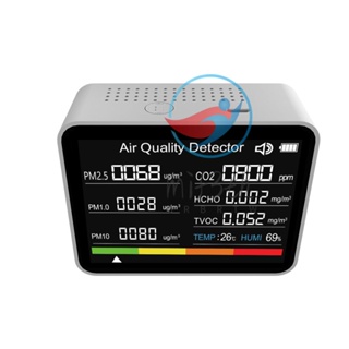 8 in 1 เครื่องตรวจจับความชื้นในอากาศ CO2 CO2 TVOC HCHO PM2.5 PM1.0 PM10 พร้อมฟังก์ชั่นเตือนภัย สําหรับบ้าน ออฟฟิศ รถยนต์ ขายดี 1