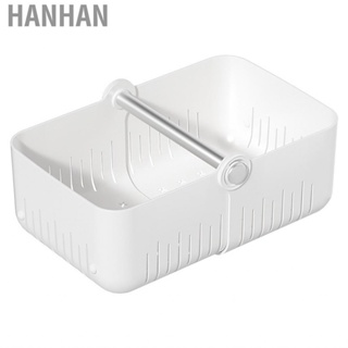 Hanhan Bathroom Storage Bin  Hole Drainage Portable Handle PP Aluminum  Smoothly for Kitchen