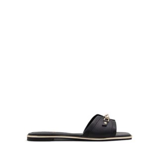 ALDO JEANNIE FLAT SANDALS - BLACK