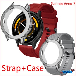 สายนาฬิกาสมาร์ทวอทช์ ซิลิโคน สําหรับ Garmin Venu 3 Venu3 Smart Watch ป้องกันหน้าจอ เคส กรอบกันชน นาฬิกา อุปกรณ์เสริม