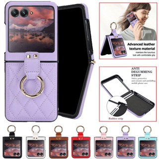 เคสโทรศัพท์มือถือหนัง กันกระแทก พร้อมแหวนขาตั้ง หรูหรา สําหรับ Motorola Razr 40 Razr 40 Ultra