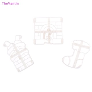 Thevantin แม่พิมพ์ ลายคริสต์มาส เตาผิง ซานตาคลอส ปล่องไฟ สําหรับทําคุ้กกี้ บิสกิต เค้ก ฟองดองท์ เบเกอรี่ DIY 1 ชิ้น