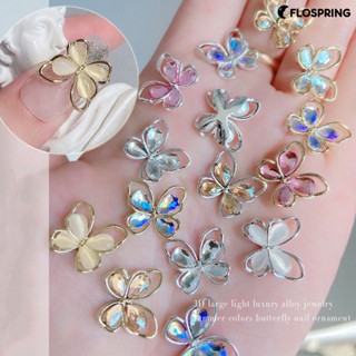 Flospring จี้คริสตัล อัลลอย สวยงาม สําหรับตกแต่งเล็บ 10 ชิ้น