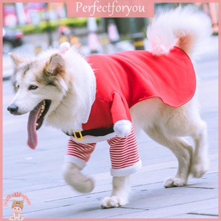 ❥Perfectfu เสื้อกันหนาว มีฮู้ด ลายซานตาคลอส ใส่สบาย เหมาะกับหน้าหนาว สําหรับสัตว์เลี้ยง สุนัข แมว