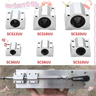 Orienttk บล็อกบูชชิ่งสไลด์ ตลับลูกปืนเชิงเส้น อะลูมิเนียม CNC SCS16UU SCS20UU ทนทาน น้ําหนักเบา สําหรับเครื่องพิมพ์ SCS8UU SCS10UU SCS12UU