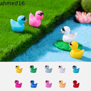 Ahmed ตุ๊กตาเป็ดเรซิ่น สีเหลือง ขนาดเล็ก 26 ชิ้น สําหรับตกแต่งตู้ปลา