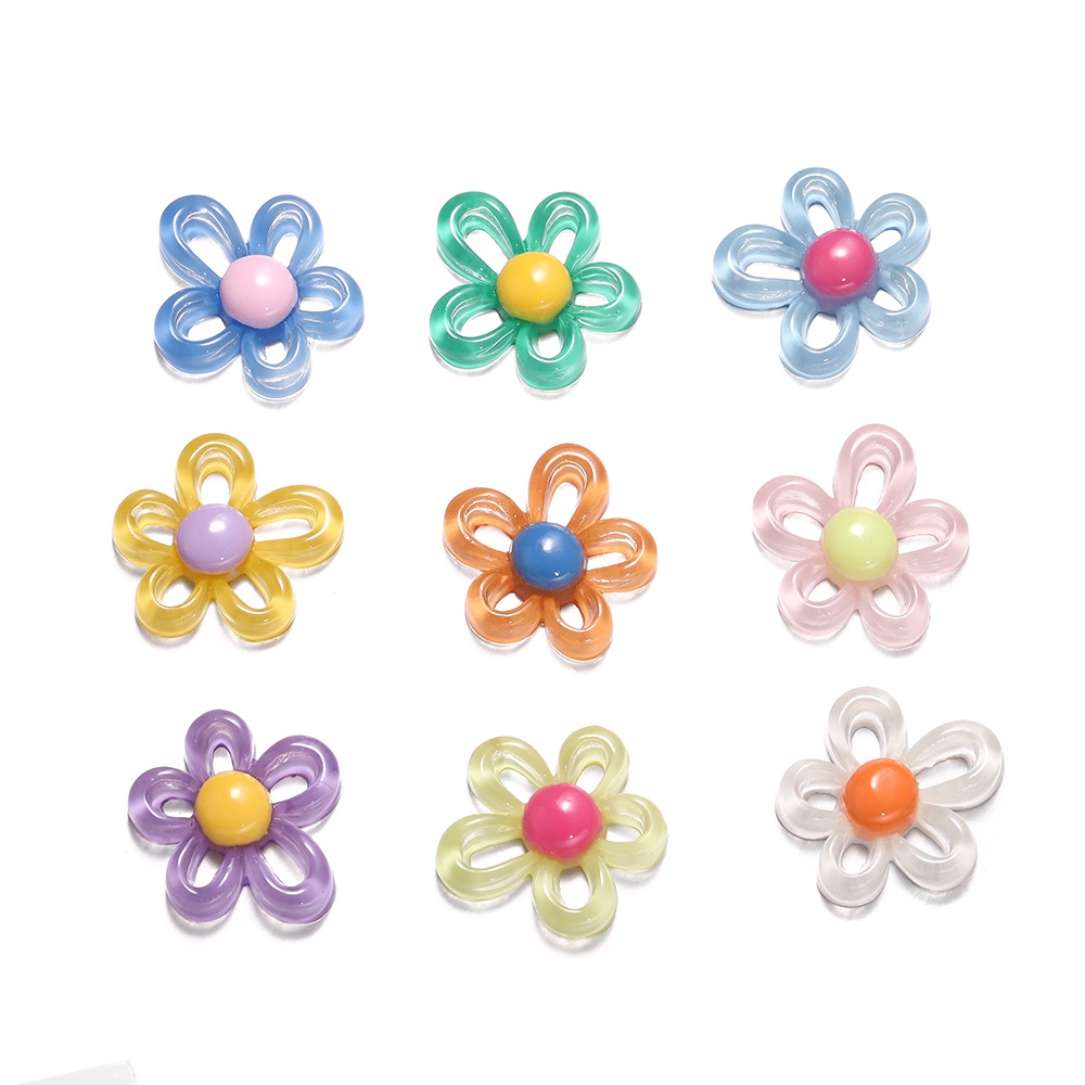 จี้ดอกไม้โปร่งใสอะคริลิค  2-4ชิ้น 30มม. สำหรับทอหนัง DIYสร้อยคอ-สร้อยข้อมือ ของขวัญ