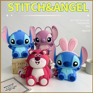 ใหม่ กระเป๋าสะพายไหล่ กระเป๋าช้อปปิ้ง ซิลิโคน ลาย Stitch Angel น่ารัก เหมาะกับของขวัญ สําหรับเด็กผู้หญิง